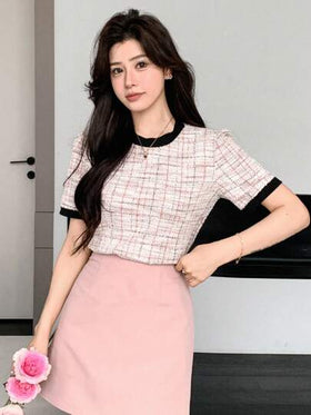 DAZY تيشرت مقلّم بحواف متباينة للصيف