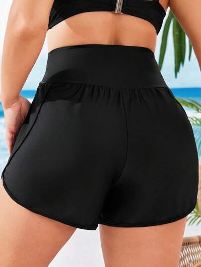 Swim Vcay شورت بيكيني قاعدة قياسية كبيرة الحجم غير متماثلة الخصر صيف