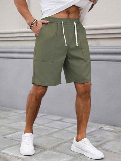 Manfinity Homme شورتات جينز للرجال مع سير خصر