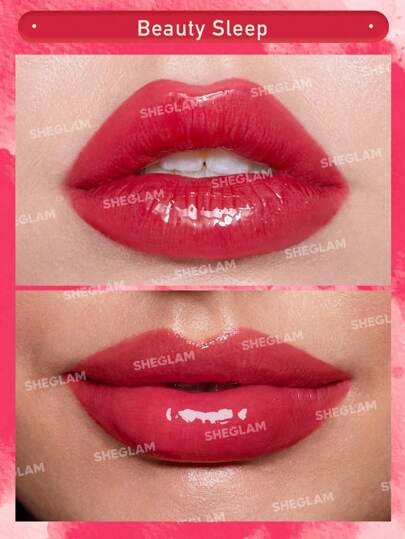 SHEGLAM ملمع شفاه Pout Pillow Cushion-أحمر شفاه سائل مرطب من Beauty Sleep بلمسة نهائية لامعة مع طرف إسفنجي لتطبيق ملمع شفاه غير لاصق ومرطب-ملمع شفاه للحفلات عيد الأب التخرج عيد الميلاد العطلة الربيع الصيف Y2K فاخر أزياء مكياج مستحضرات التجميل حفل...