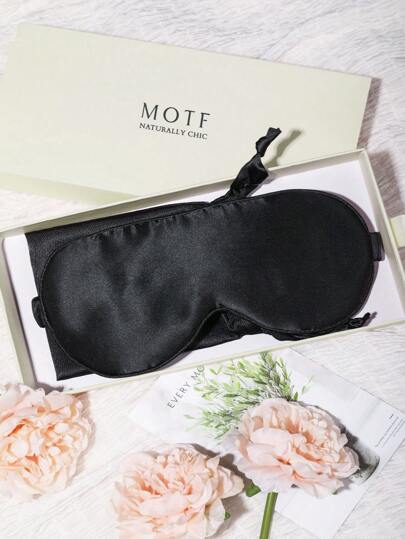 MOTF PREMIUM قطعة واحدة غطاء عين قماشي 16مم، قناع نوم أسود بسيط ثنائي الوجه للنوم،للغرفة،السفر،المكتب،المدرسة