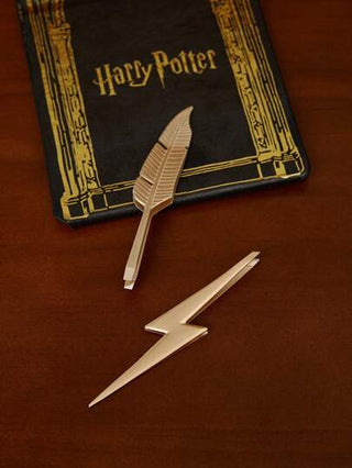 HARRY POTTER X SHEIN 2 قطعة من ملقاط حواجب بشكل وبر آثار البرق الذهبي ، هاري بوتر ، هدايا
