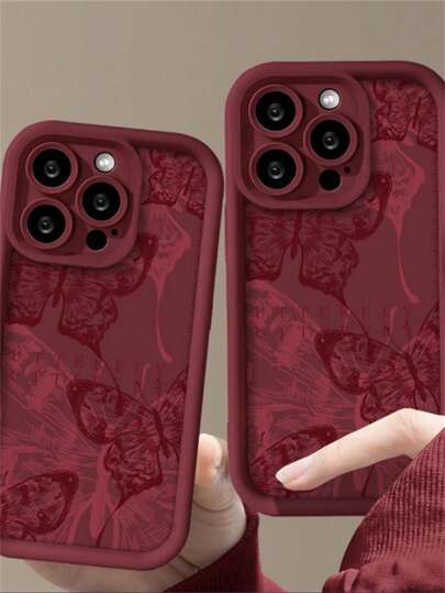 حافظة هاتف TPU بتصميم الفراشة متوافقة مع سلسلة iPhone 7/X/XS/11/12/13/14/15، غطاء هاتف واقي رقيق مضاد للإنزلاق، جميل وأنيق