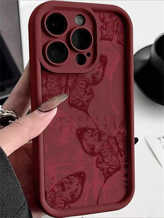 حافظة هاتف TPU بتصميم الفراشة متوافقة مع سلسلة iPhone 7/X/XS/11/12/13/14/15، غطاء هاتف واقي رقيق مضاد للإنزلاق، جميل وأنيق