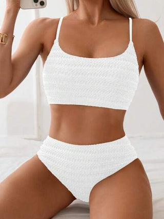 Swim مجموعة بيكيني عارية اللون النسائية العادية للصيف على الشاطئ