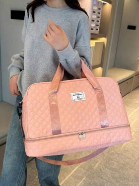 حقيبة سفر بسحاب أحادية اللون يمكن استخدامها للجنسين، متعددة الوظائف، بحجرة مستقلة للأحذية، سعة كبيرة للأنشطة الخارجية، حقيبة كتف خفيفة الوزن، منظم للرحلات والسفر، هدايا عيد الميلاد للنساء والفتيات، هدايا رأس السنة لماما، هدايا عيد ميلاد لأمك وصديقتك، حقيب