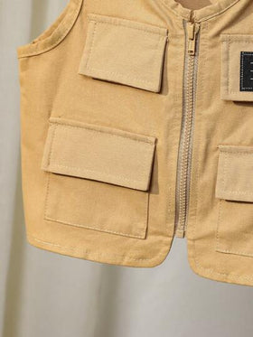 SHEIN 3قطع طقم ملابس طفل متناسقة: هودي، سترة، بنطلون، أسلوب بيج محايد وأبيض للخريف/الشتاء، أنيق وعصري