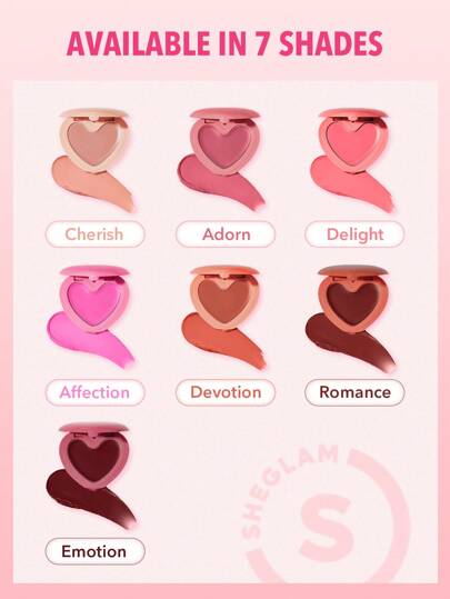 SHEGLAM أحمر خدود كريمي من Playing Cupid-7 ألوان متعدد الاستخدامات على شكل قلب وردي للشفاه والخدود، كريم شفاه عالي الصبغة لا يتلاشى بلمسة نهائية ساتانية طبيعية، مكياج وجه غير دهني قابل للمزج حمره بلشر علامة تجارية جمال مكياج ميكب مستحضرات تجميل للنساء الف