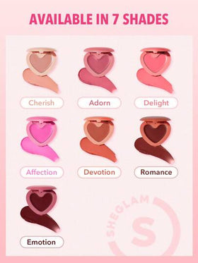 SHEGLAM أحمر خدود كريمي من Playing Cupid-7 ألوان متعدد الاستخدامات على شكل قلب وردي للشفاه والخدود، كريم شفاه عالي الصبغة لا يتلاشى بلمسة نهائية ساتانية طبيعية، مكياج وجه غير دهني قابل للمزج حمره بلشر علامة تجارية جمال مكياج ميكب مستحضرات تجميل للنساء الف