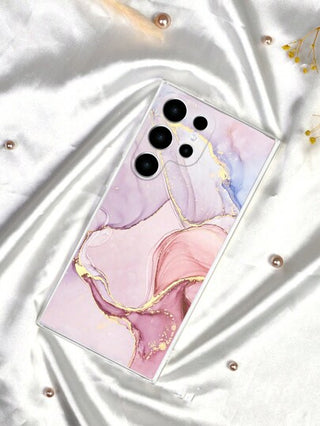 غطاء هاتف شفاف ذو نسيج الرخام الملون - بنمط غير متماثل - متوافق مع هواتف iPhone, Galaxy S24, S24+, S24 Ultra, S23, S23+, S23 Ultra, S22 Ultra, S22+, S21, S21+, S21 FE, S20 Lite, S20+, S20 Ultra, S20 FE، غطاء واقٍ مقاوم للصدمات