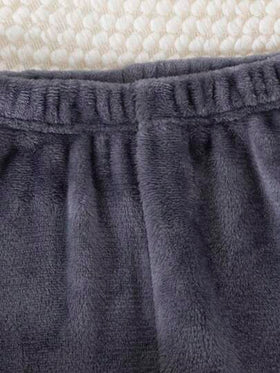 SHEIN مجموعة ملابس نوم منقوشة بالصوف مكونة من سروال طويل بأكمام رجلان للفتى المراهق لفصلي الخريف / الشتاء