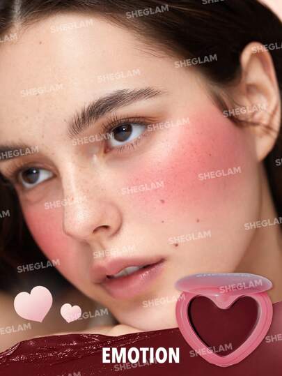 SHEGLAM أحمر خدود Playing Cupid Cream Blush-Emotion 7 Shades متعدد الاستخدامات بلون البرقوق الداكن للشفاه والخدود، كريم شفاه غير دهني قابل للمزج، غير قابل للتلاشي، ذو لمسة نهائية حريرية طبيعية، مكياج وجه غير دهني حمره بلشر علامة تجارية جمال مكياج ميكب مست