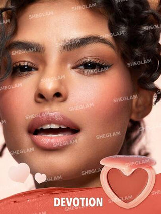 SHEGLAM أحمر خدود كريمي من Playing Cupid-Devotion 7 Shades متعدد الاستخدامات على شكل قلب برتقالي للشفاه والخدود، كريم شفاه غير دهني قابل للمزج، غير قابل للتلاشي، ذو لمسة نهائية ساتانية طبيعية، مكياج وجه غير دهني عيد الأب التخرج عيد الميلاد العطلة...