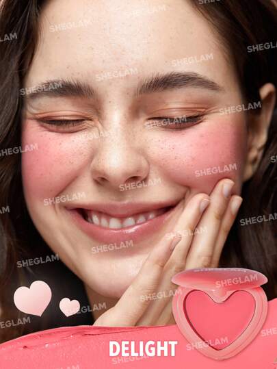 SHEGLAM أحمر خدود Playing Cupid Cream-Delight 7 Shades متعدد الاستخدامات على شكل قلب وردي للشفاه والخدود، كريم شفاه عالي الصبغة لا يتلاشى بلمسة نهائية ساتانية طبيعية، مكياج وجه غير دهني قابل للمزج عيد الأب التخرج عيد الميلاد العطلة الربيع الصيف Y2K...