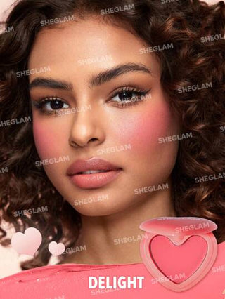 SHEGLAM أحمر خدود Playing Cupid Cream-Delight 7 Shades متعدد الاستخدامات على شكل قلب وردي للشفاه والخدود، كريم شفاه عالي الصبغة لا يتلاشى بلمسة نهائية ساتانية طبيعية، مكياج وجه غير دهني قابل للمزج عيد الأب التخرج عيد الميلاد العطلة الربيع الصيف Y2K...