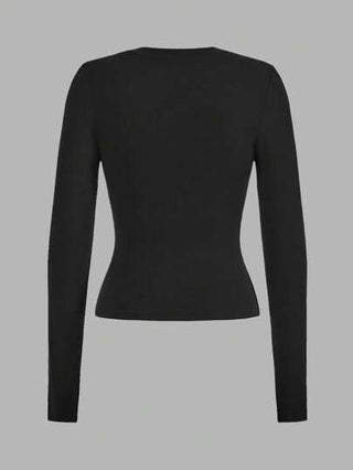 EZwear تيشرت نسائي ضيق طويل الأكمام 2 قطعة مناسب لفصلي الخريف والشتاء
