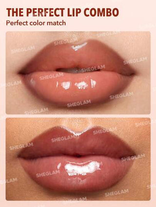SHEGLAM قلم تحديد الشفاه وملمع الشفاه-علبة * علبة 2 في 1 أحمر شفاه سائل مرطب ندي عالي الصبغة مجموعة الشفاه مرطب يقلل من الخطوط الدقيقة على الشفاه مكياج الشفاه عيد الأب التخرج عيد الميلاد العطلة الربيع الصيف Y2K فاخر أزياء مكياج مستحضرات التجميل حفل...