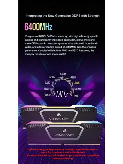 CORSAIR وحدة ذاكرة الوصول العشوائي لسطح المكتب CORSAIR VENGEANCE RGB SL DDR5 RAM Hynix A-DIE 16GB / 32GB Kit 6000 6400 7200MHz C32/C34 XMP 3.0