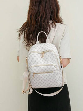 حقيبة ظهر نسائية بتصميم البرسيم مع غطاء، حقيبة كتف من جلد البولي يوريثان، حقيبة يد، حقيبة كتب للطلاب، حقيبة للتنقل شنطه جامعه شنط جامعات شنطة ظهر للسفر حقيبه جامعه
