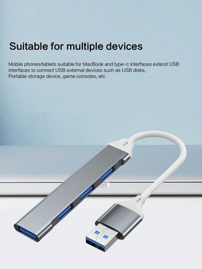 Reletech USB فاصل 3.0 سبائك الألومنيوم السرعه العاليه 4 فتحات USB محطة لرسو السفن واحد متعدد مظهر الخارجي محول حاسوب محمول خارجي مفتاح فأرة حاسوب USB مشترك كهربائي