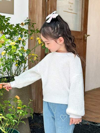 تيشيرتات بناتي كنزة صوفية للفتاة الصغيرة بأزرار بألوان مختلفة وعقدة عنق، كاجوال