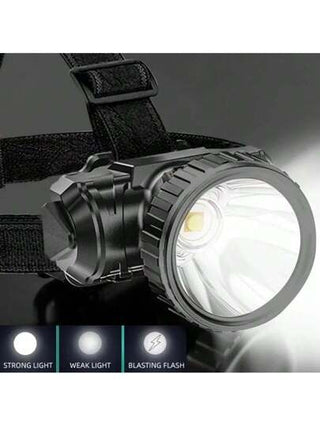 KENSUN 1 قطعة مصباح رأس بإضاءة قوية بتقنية LED للأنشطة الخارجية والصيد، بإمكانية إعادة الشحن عبر منفذ يو إس بي، مصباح رأس قوي بطارية مدمجة للتخييم والركض وإنارة المخيم، من ملحقات التخييم
