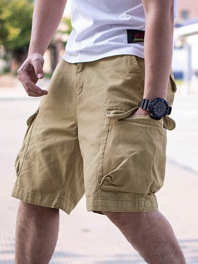 Manfinity Homme شورتات صيفية فضفاضة للرجال مع جيوب جانبية