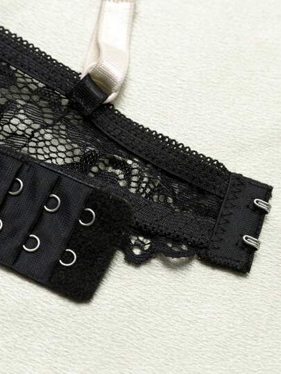 Temptuelle مجموعة من قطعتين، سدادة صدر ذات حافة معدنية وسروال داخلي من القماش والدانتيل للملابس الداخلية للسيدات