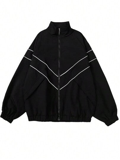 Manfinity Dauomo معطف بأكمام طويلة بسيط للرجال للاستخدام اليومي، للخريف، غرانج