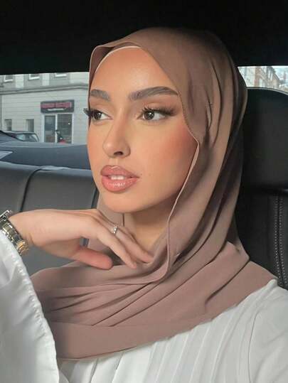 قطعة واحدة من الحجاب النسائي الناعم من الشيفون مزين بخرز صناعي، وشاح مناسب للارتداء اليومي، وشاح لعباءة النساءرمضان
