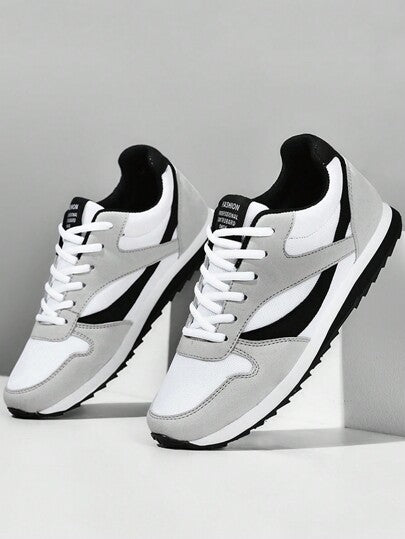 أحذية رياضية للرجال أحذية خارجية كاجوال للركض بشبكة، أحذية سميكة، أحذية لوفرز، أحذية للأزواج للعمل والحفلات، لون أسود، أحذية للرجال