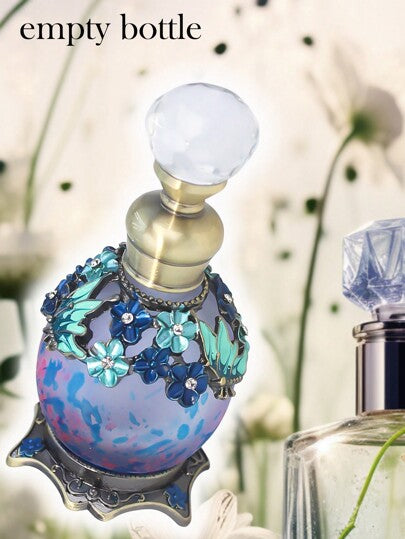 زجاجة العطر الفردية بطبعة فراشة مطرزة كلاسيكية سعة 15 مل، زجاجة العطور الفاخرة للعطلات والمهرجانات والسفر (العبوة فارغة بدون عطر)
