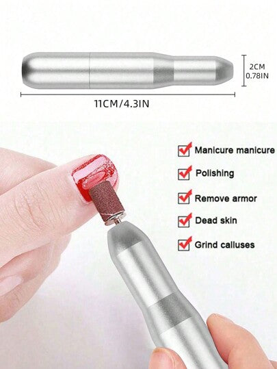 مفرمة أظافر كهربائية - ملف أظافر كهربائي، يعمل بالطاقة من منفذ USB، 6قطع من رؤوس مفرمة الأظافر الكهربائية، مناسبة للاستخدام المنزلي أو صالون الأظافر، منزيل كهربائي محمول لإزالة الطلاء وتلميع الأظافر
