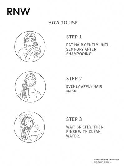RNW قناع شعر مرطب ناعم 6 قطع DER. HAIR