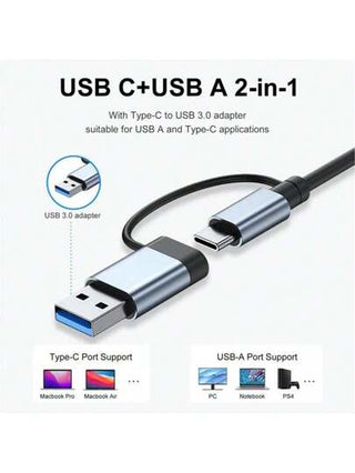 محور USB-C منفذي 7 من نوع USB2.0 للهاتف والحاسب اللوحي والكمبيوتر المحمول 7 في 1 مفرق USB أداة محور متعددة المنافذ