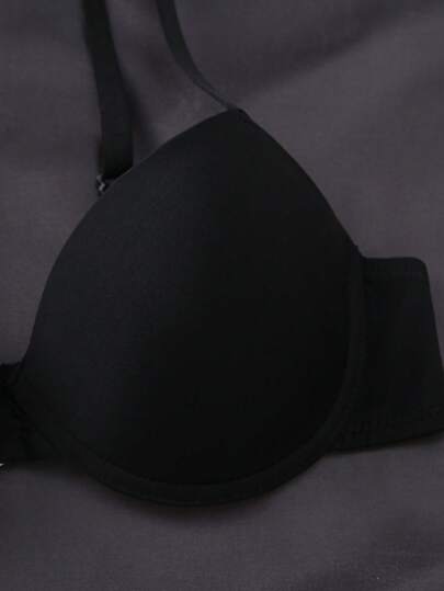 DesireSculpt حمالات صدر بدون حشو بلون سادة مريحة 3 قطع للنساء