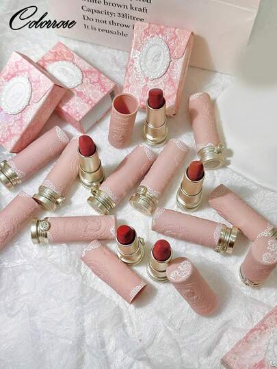 COLORROSE أحمر شفاه مطفي وأحمر شفاه لامع، أحمر شفاه فائق اللمعان، أحمر شفاه عالي الصبغة، صيغة كريمية مرطبة، وردي منخفض التشبع