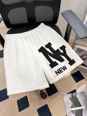 SHEIN طقم ملابس علوية وشورت قصير الأكمام مطبوع بنمط مريح وفضفاض للمراهقين الذكور