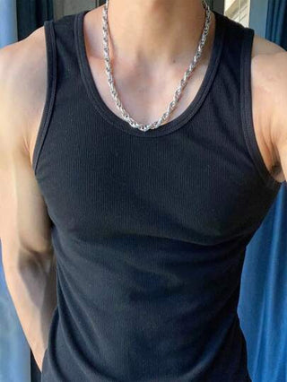Manfinity Fitness تي شيرت رجالي رياضي أساسي بلون سادة بطراز صديق الحبيب للصيف، نمط المدرسة
