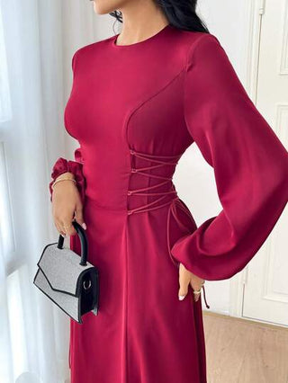Veilorie فستان أنيق أسود طويل بأكمام طويلة للسهرات الرسمية للنساء، فساتين سهرة طويلة أنيقة
