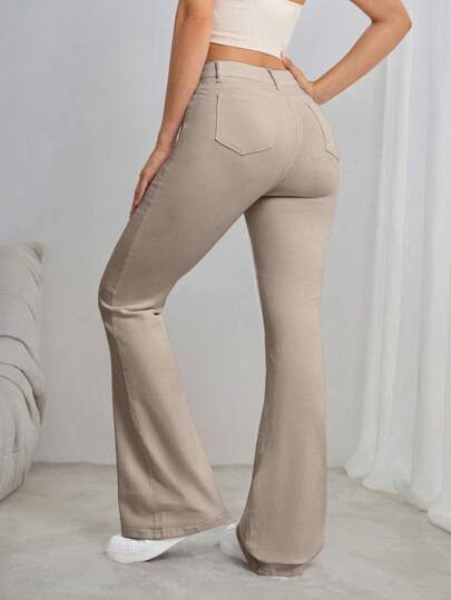 SHEIN Tall جينز كاجوال مع جيوب للسيدات، مرن