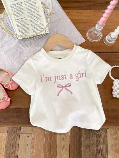 SHEIN Vintaside Kids بلوزة رقبة دائرية مطبوعة بزهور للبنات الرضع، الربيع/الصيف