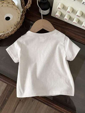 SHEIN Vintaside Kids بلوزة كاجوال بياقة طاقم، مزخرفة بطبعة غزال لطيف للبنات، للاستخدام في عيد الميلاد