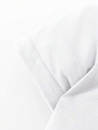SHEIN Vintaside Kids بلوزة كاجوال بياقة طاقم، مزخرفة بطبعة غزال لطيف للبنات، للاستخدام في عيد الميلاد