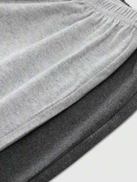 SHEIN 2 قطعة بنطلون رياضي رجالي مطبوع عليه حرف بخصر مطاطي، ملابس خريف وشتاء
