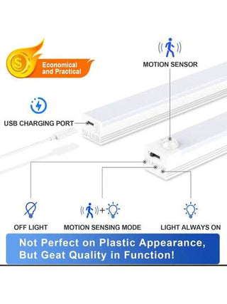 1قطعة ضوء ليلي بمستشعر حركة قابل للشحن ب- USB, ضوء دافئ/أبيض, للغرفة، المطبخ، الخزانة، الدرج، الممر والخزانة، 19.69 * 11.81 * 7.87 * 3.94 بوصة