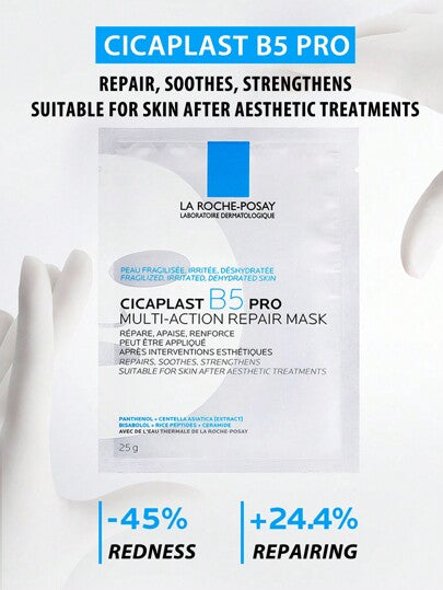 La Roche-Posay قناع الإصلاح متعدد الأنشطة سيكابلاست ب 5 برو من لا روش بوزيه 10 قطع / علبة / قناع مرطب فعال يهدئ ويستعيد مختلف مشكلات البشرة مثل الجفاف والتهيج واخشونة البشرة، ومناسب للاستخدام بعد العلاجات التجميلية الخاصة.