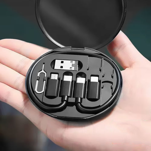 كابل USB C إلى USB C بقوة 60 وات 5 في 1 مصمم للشحن السريع لجميع الهواتف الذكية، مع مجموعة أدوات تتضمن محول، محول OTG، سلك بيانات، وصندوق تخزين لأجهزة آيفون، Type-C، و Micro USB