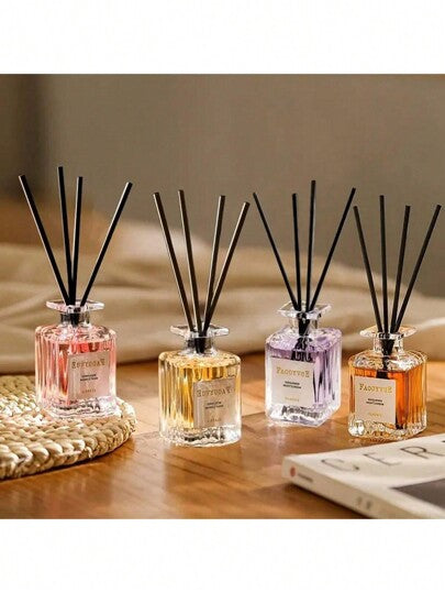 1 قطعة عطر أرومابيرابي رومانسي، 1.69 أونصة زيت أساسي من خوص، على شكل عصا عشوائية الكمية/اللون، اشمئزاز خشب العود وخوخ وخشب عنبر، مُعطّر الهواء المنزل والمكتب، مبخرة القصب، زينة الزيوت الأساسية المعطرة، هدية أروما تيرابي لصديقتك، سيتم شحن نوعين من الملصقات