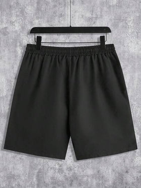Manfinity Homme شورت رجالي بخصر رباط مطبوع بطيور